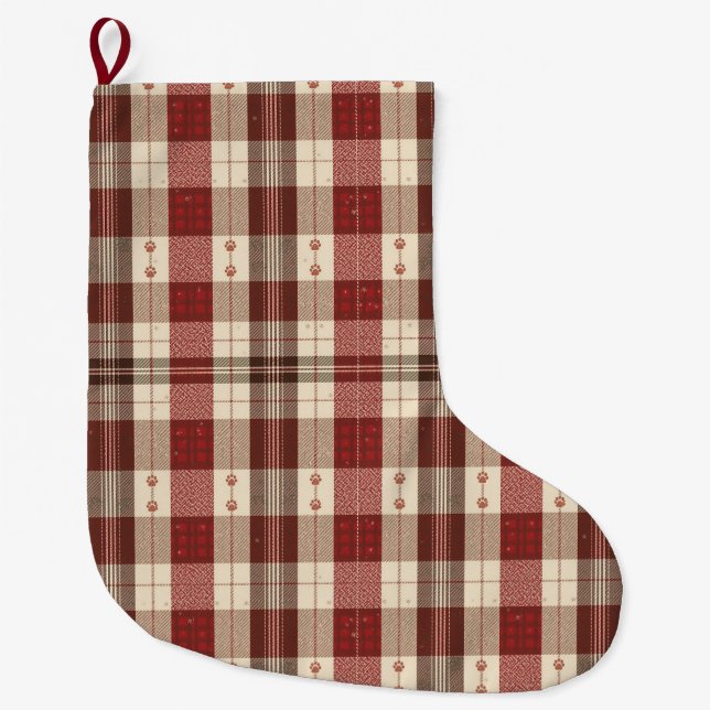 Rustic Evergreen & Cranberry Pet Stocking (Front)