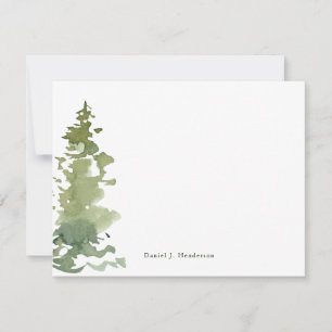 Rustic Evergreen Personalised Stationery Card