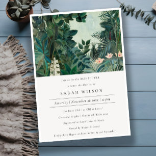 Rustic Exotic Tropical Forest Baby Shower Invite