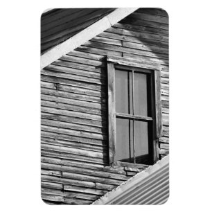 Rustic Exterior of House With Window Magnet