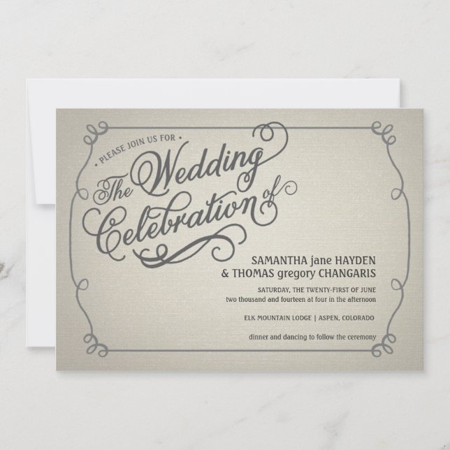 Rustic Fade Cream Wedding Invitation (Front)