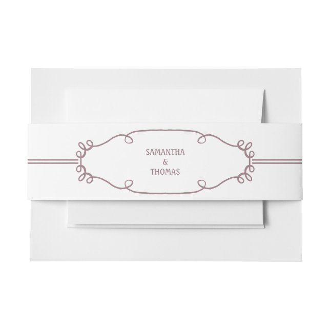 Rustic Fade Pink Belly Band Invitation Belly Band (Front Example)
