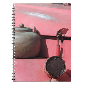 Rustic faded red land rover African safari jeep Spiral Notebook