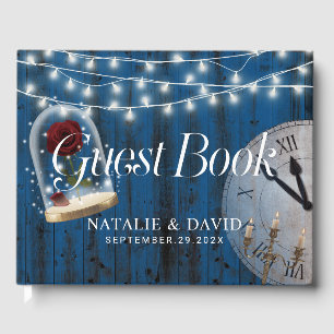 Rustic Fairytale Princess Navy Barn Wedding Guest Book