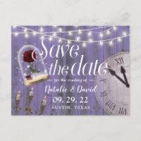 Rustic Fairytale Wedding Lavender Save the Date