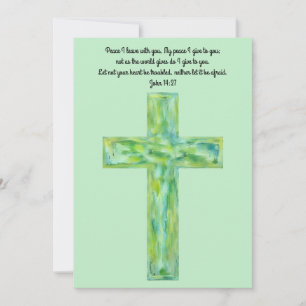 Rustic Faith Cross and Peace Bible Verse Card