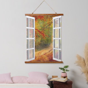 Rustic Fall and Autumn View  Hanging Tapestry