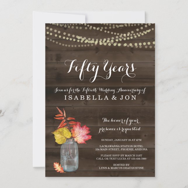 Rustic Fall Anniversary Party Invitation (Front)