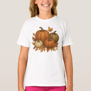 Rustic Fall/Autumn pumpkins & leaves T-Shirt