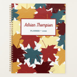 Rustic Fall Autumn Watercolor Leaves Planner