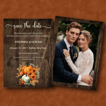 Rustic Fall Autumn Wood Wedding Save the Date