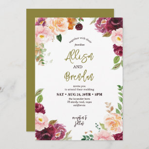 Rustic Fall Autumnal Maple Elegant Wedding Invitation