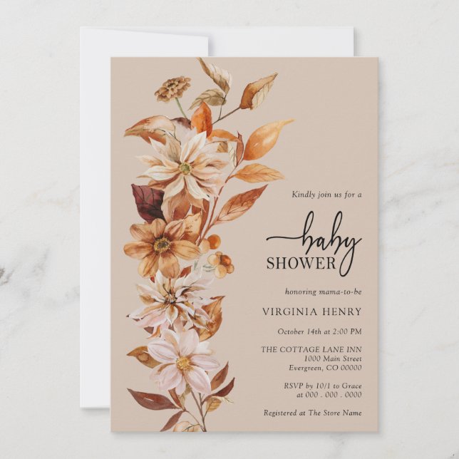 Rustic Fall Baby Shower Invitation (Front)