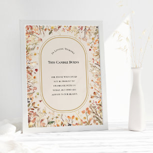 Rustic Fall Beige Wedding This Candle Burns Poster