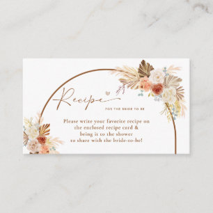 Rustic Fall Boho Arch Pampas Grass Recipe Request Enclosure Card