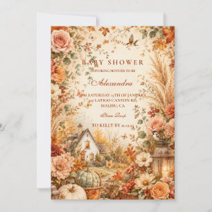 Rustic Fall Boho Baby Shower Invitation