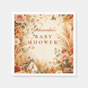 Rustic Fall Boho Baby Shower Napkin