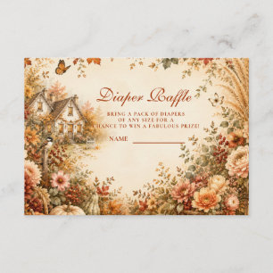 Rustic Fall Boho Diaper Raffle Enclosure Card