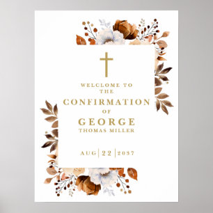 Rustic Fall Botanical Confirmation Welcome Sign