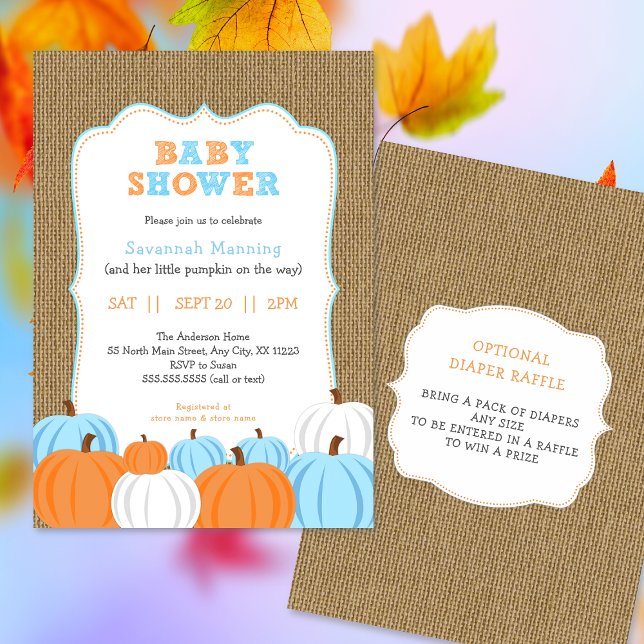 Rustic Fall Boy baby shower invitation (Creator Uploaded)