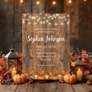 Rustic Fall Bridal Shower Invitation Pumpkins