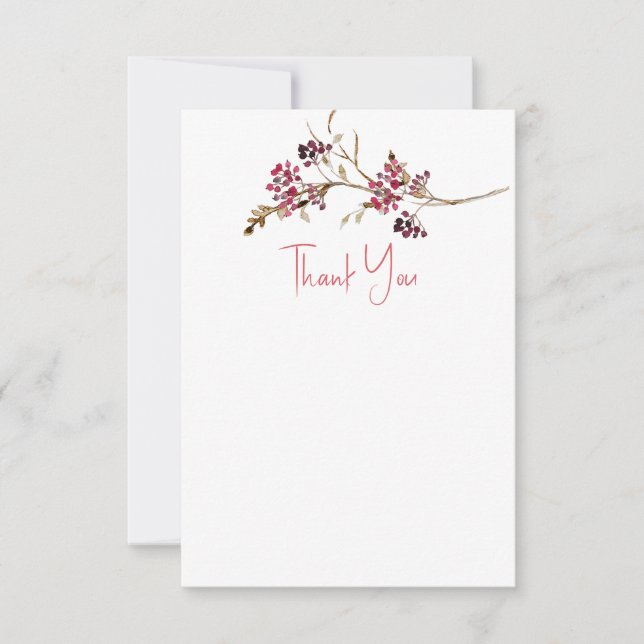 Rustic Fall Bridal Shower Thank You Cards (Front)