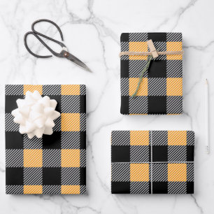 Rustic Fall Colours Buffalo Plaid Pattern Wrapping Paper Sheet