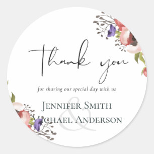 Rustic Fall Colours Wedding Collection - Budget Classic Round Sticker