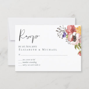 Rustic Fall Colours Wedding Collection - Budget RSVP Card