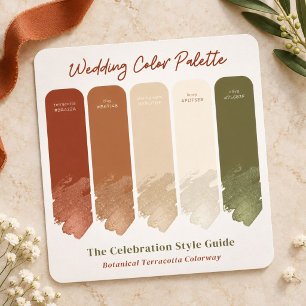 Rustic Fall Earthy Wedding Colour Palette Swatch Card