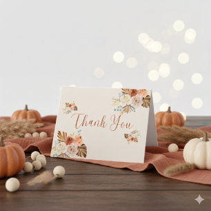 Rustic Fall Elegant Terracotta Thank You Card