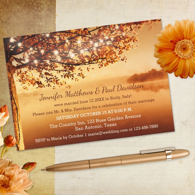 Rustic Fall Elope or Post Wedding Party Invitation (Creator Uploaded)