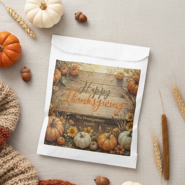 Rustic Fall Farmhouse Style Thanksgiving Favour Bags (Creator Uploaded)
