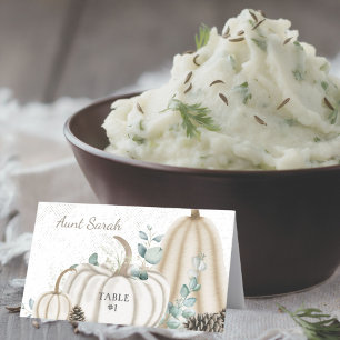 Rustic Fall Farmhouse Vintage Pumpkin Placecards