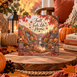 Rustic Fall Feels Like Home Illustration Card
