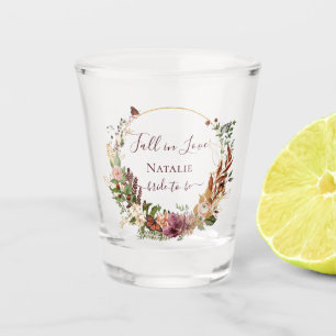 Rustic Fall Floral Bridal Shower Shot Glass