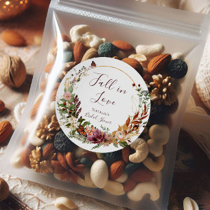 Rustic Fall Floral Bridal Shower Thank You Classic Round Sticker