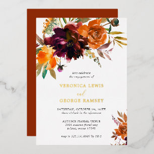 Rustic Fall Floral Elegant Engagement Party