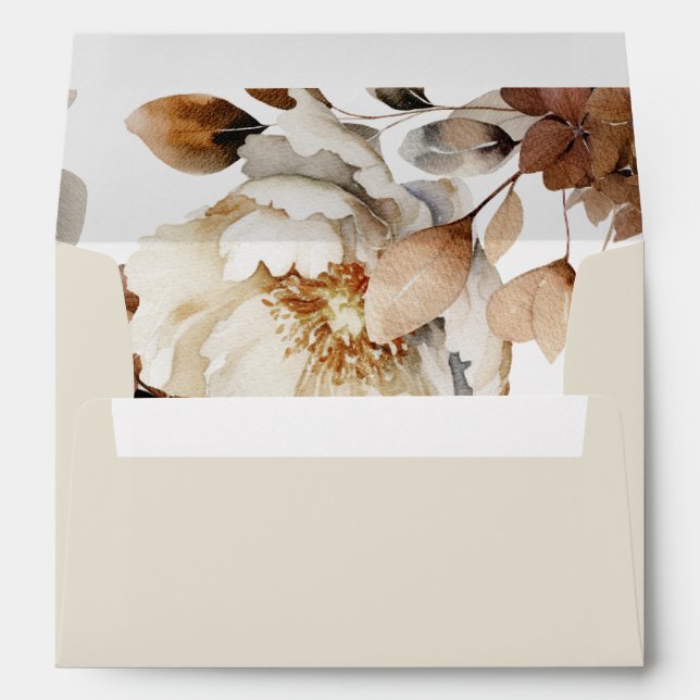 Rustic Fall Floral Elegant Wedding Envelope (Back (Bottom))