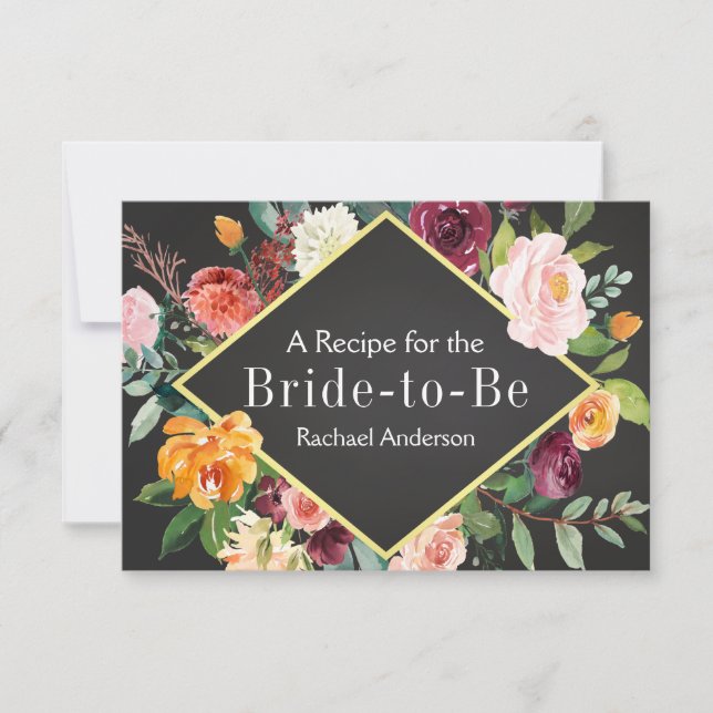 Rustic Fall Floral Favourite Recipe Card (Front)