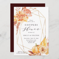 Rustic Fall Floral Gold Geometric Couples Shower
