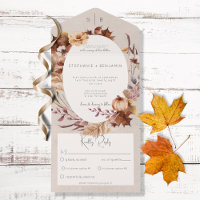 Rustic Fall Floral & Leaves Dinner