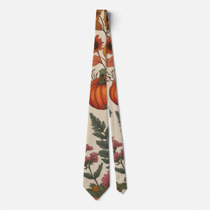 Rustic Fall Floral Pumpkin–Autumn Harvest  Tie