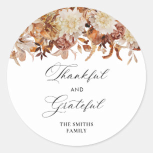 Rustic Fall Floral Thanksgiving Sticker
