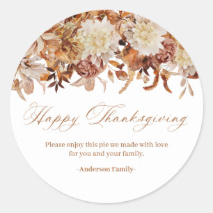 Rustic Fall Floral Thanksgiving Sticker