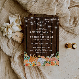 Rustic Fall Floral Wedding Invitation