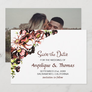 Rustic Fall Floral Wedding Save The Date