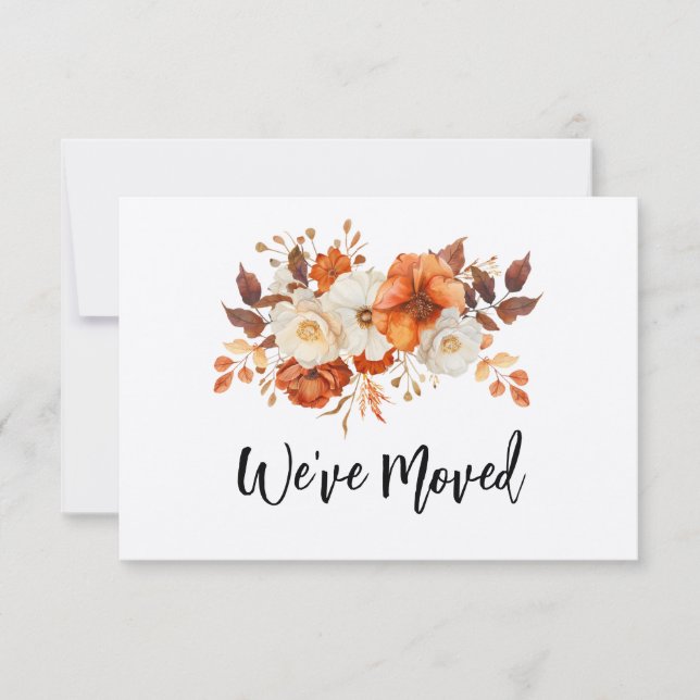rustic fall flower new address moving announcement (Front)