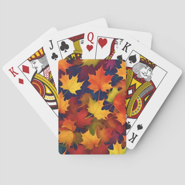 Rustic Fall Foliage Classic Playing Cards (Back)