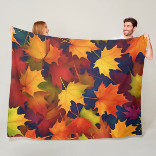 Rustic Fall Foliage Fleece Blanket
